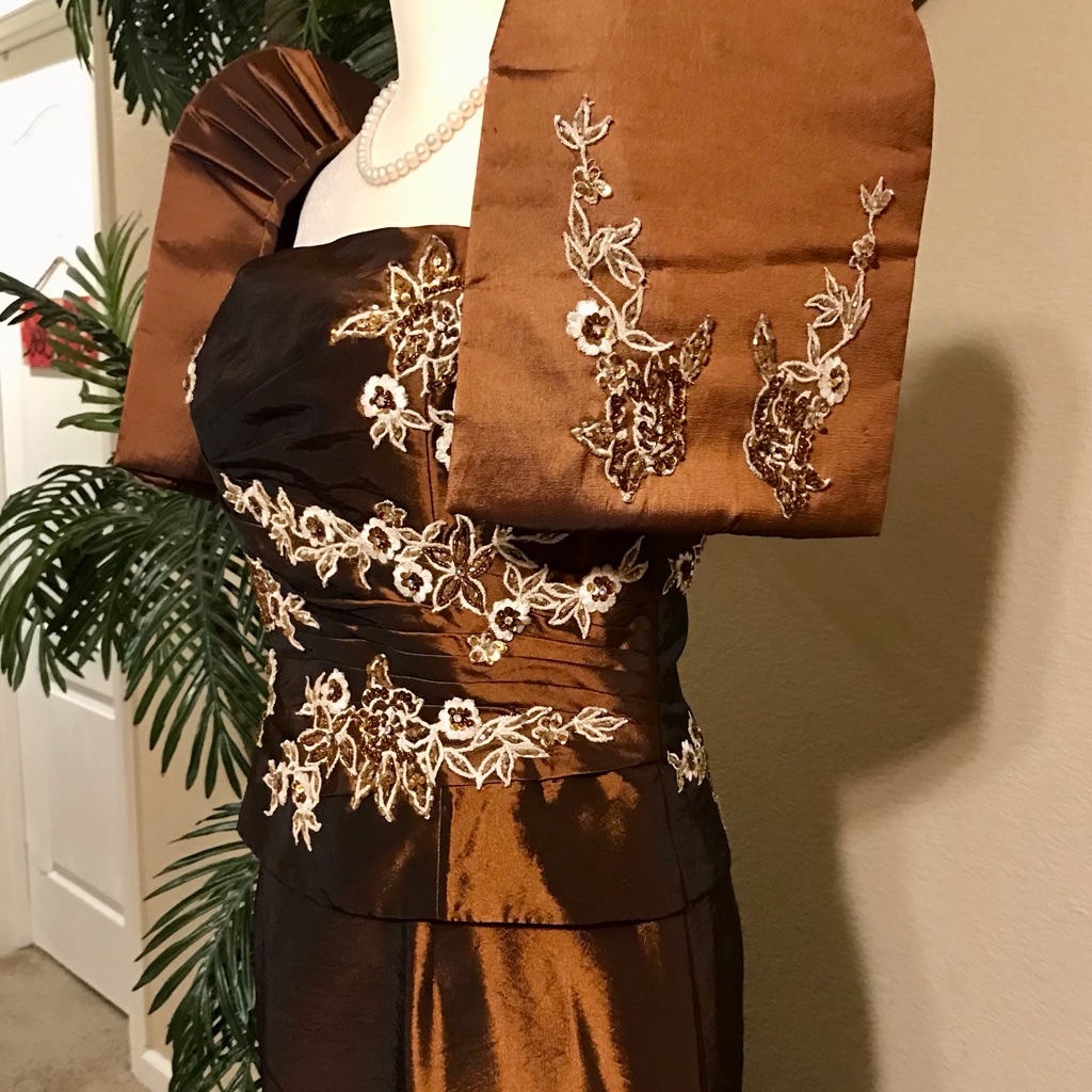 Majestic Vouge Collections | Dresses | Beautiful Chocolate Brown Modern Filipiniana Terno Gown With Embellishments | Poshmark Majestic Vouge Collections | Dresses | Beautiful Chocolate Brown Modern Filipiniana Terno Gown With Embellishments | Poshmark